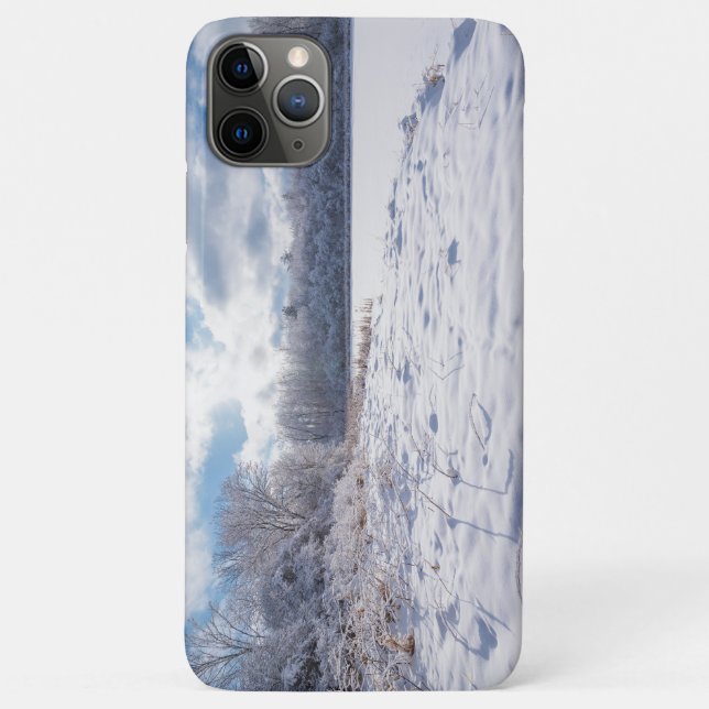 Snow Covered Pond and Woodlands at Salem Hills Case-Mate iPhone Case (Back)