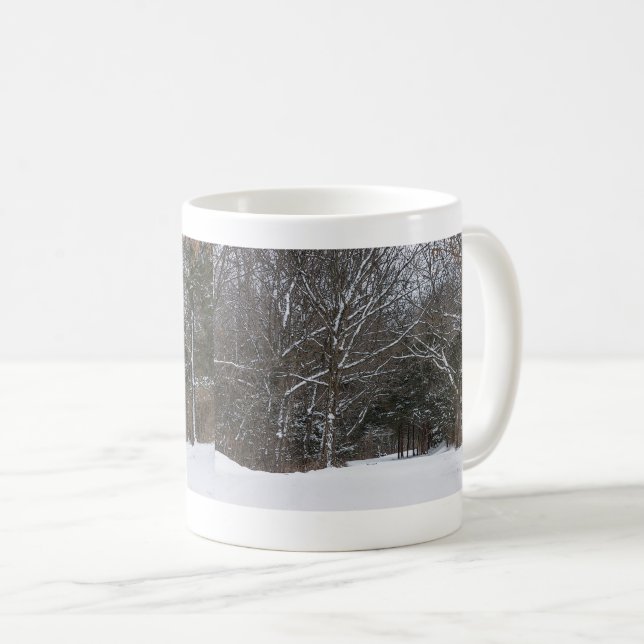 Snow Covered Road Painterly Coffee Mug (Front Right)