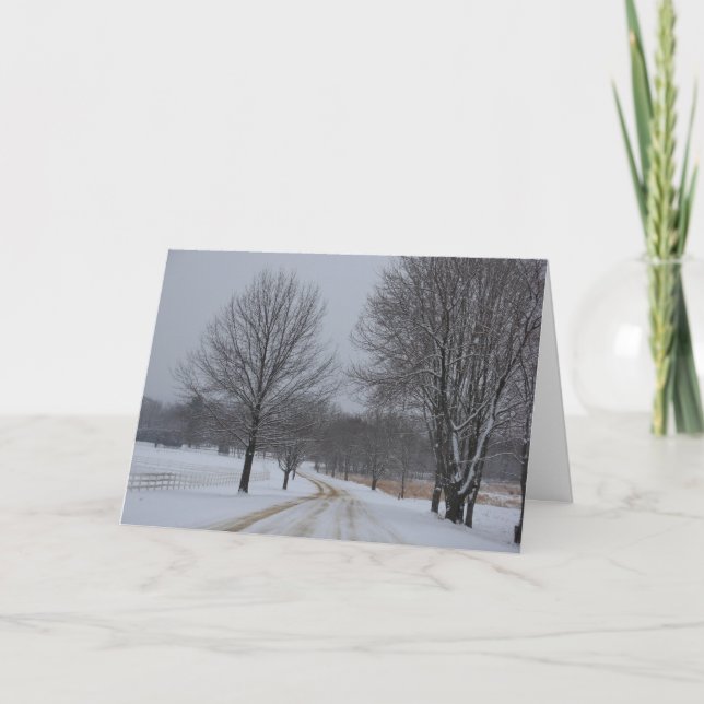 Snow Covered Roads Holiday Card (Front)