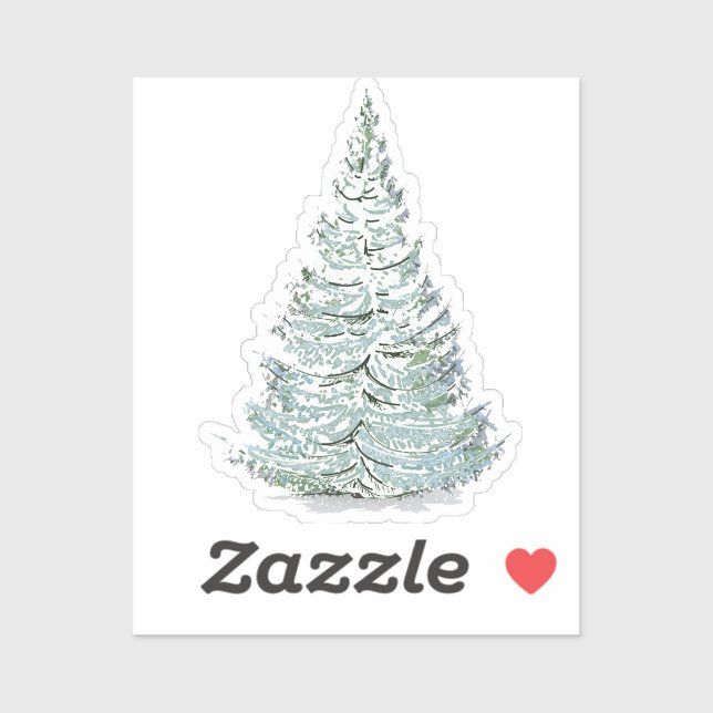 Snow Covered Spruce Tree Illustration (Sheet)