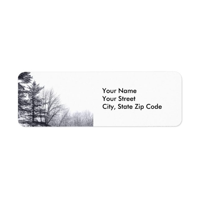 Snow-covered Trees: Horizontal address label (Front)