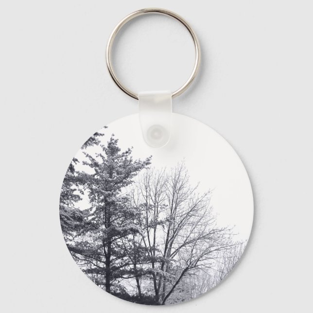 Snow-covered Trees: Horizontal Keychain (Front)