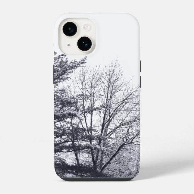 Snow-covered Trees: Vertical iPhone Case (Back)
