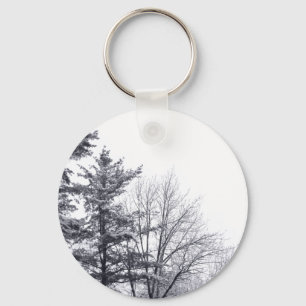 Snow-covered Trees: Vertical Keychain