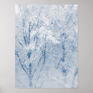 Snow-covered Trees Winter Nature Photo Poster