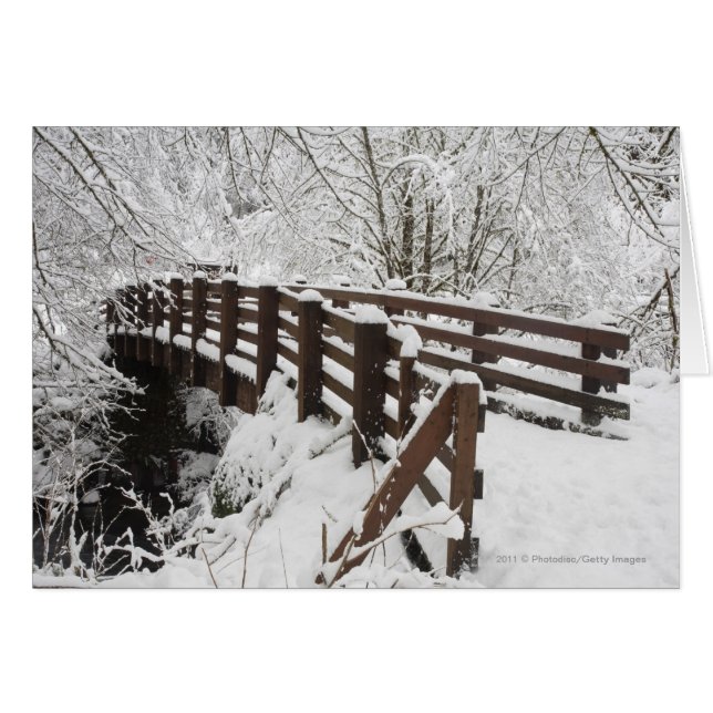 Snow Covered Wooden Bridge (Front Horizontal)