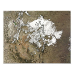 Snow covers the Rocky Mountains in United State Photo Print