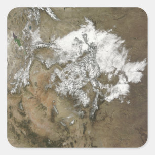 Snow covers the Rocky Mountains in United State Square Sticker