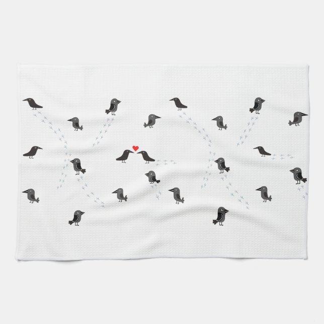 Snow crow kitchen towel (Horizontal)