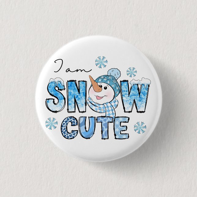 Snow Cute 1 Inch Round Button (Front)