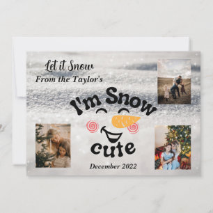 Snow Cute Snowman Christmas Photo Card
