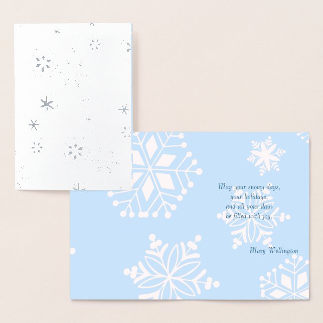 Snow Day Foil Holiday Greeting Card (Display)