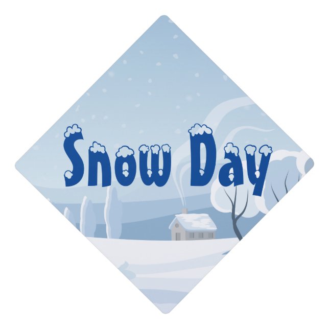 Snow Day Graduation Cap Topper (Front)