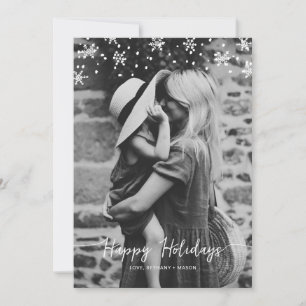 Snow Day Snowflake overlay holiday photo card