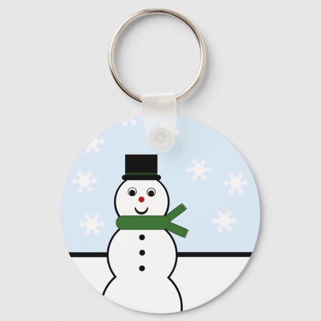 Snow Day Snowman Keychain (Front)
