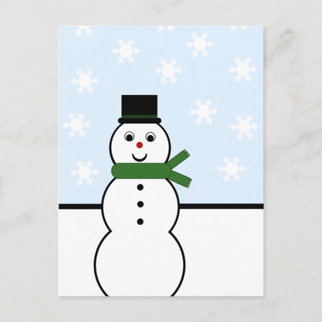 Snow Day Snowman Postcard (Front)