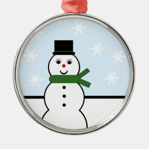 Snow Day Snowman Premium Round Ornament