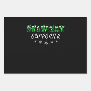 Snow Day Supporter Merry Christmas Wrapping Paper Sheet