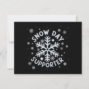 Snow Day Supporter Snowflake Winter Let It Snow Thank You Card