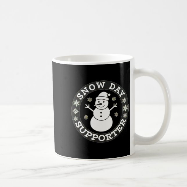 Snow Day Suprter Fun Winter Snowflake Teacher Stud Coffee Mug (Right)