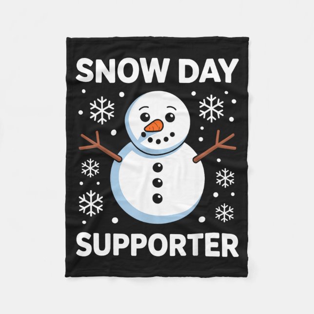 Snow Day Suprter Snow Snowflake Snowman Winter Tea Fleece Blanket (Front)