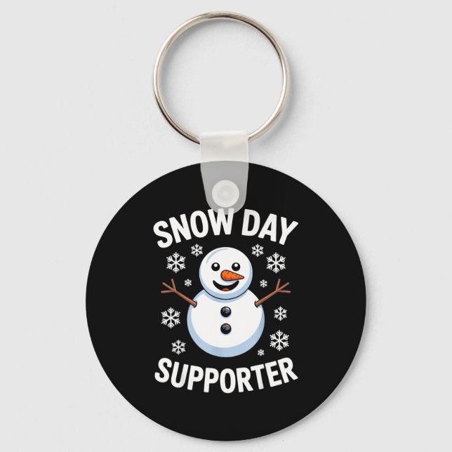 Snow Day Suprter Snow Snowflake Snowman Winter Tea Keychain (Front)