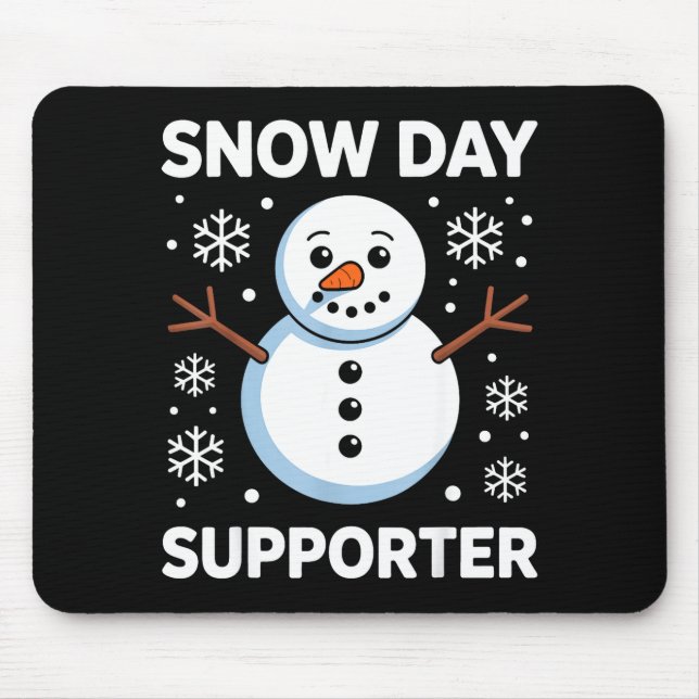 Snow Day Suprter Snow Snowflake Snowman Winter Tea Mouse Pad (Front)