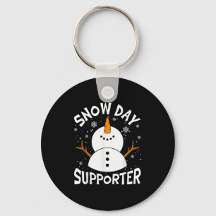 Snow Day Suprter Snowflake Funny Teacher Christmas Keychain