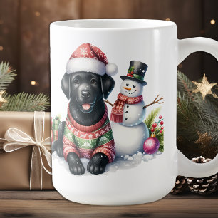 Snow Dog - Labrador Puppy - Black Labrador Coffee Mug