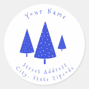 'Snow Dots Winter Trees' Labels