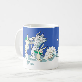 Snow Dragon and Bunny Rabbits Mug