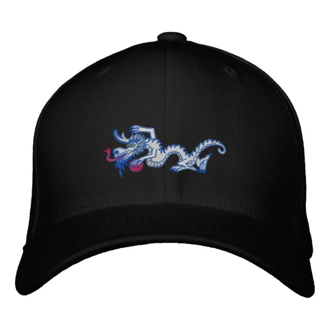 Snow  Dragon Embroidered Hat (Front)