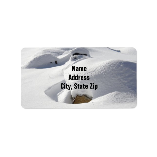 Snow Drifts Over Rocks Label (Front)