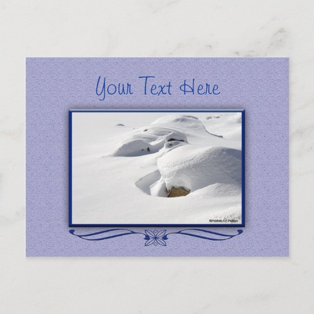 Snow Drifts Over Rocks Scenic Beauty Photo Custom Postcard (Front)