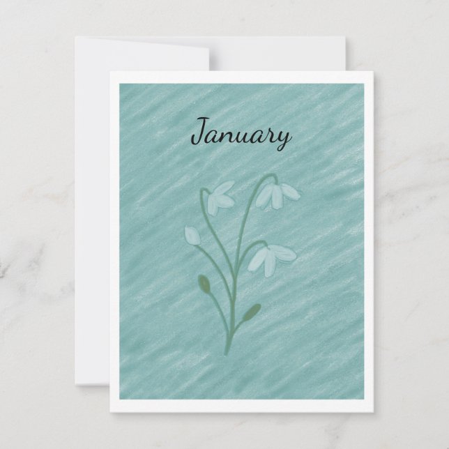 Snow Drop (January) Card (Front)