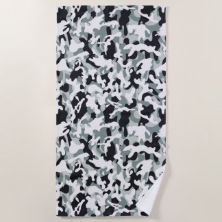 Snow Dust Camouflage  Beach Towel