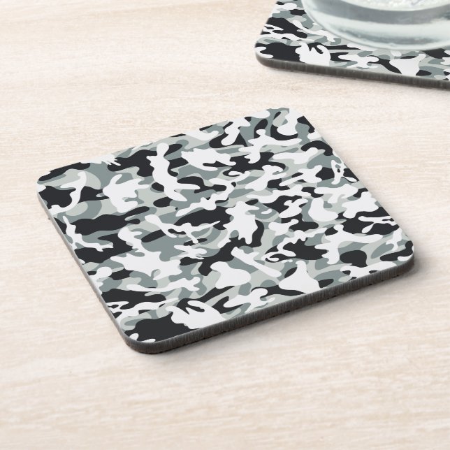 Snow Dust Camouflage  Coaster (Left Side)