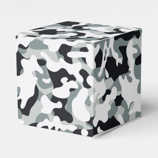 Snow Dust Camouflage  Favor Box (Front Side)