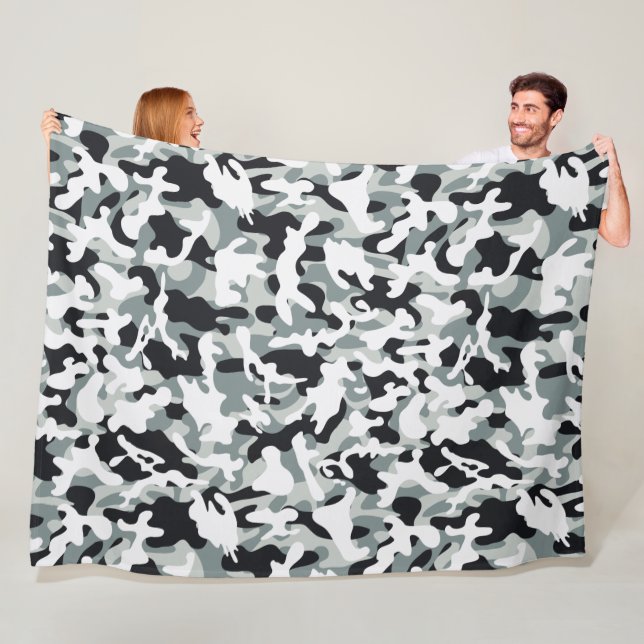 Snow Dust Camouflage  Fleece Blanket (In Situ)