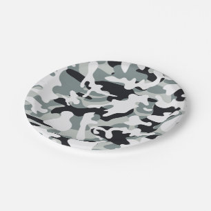 Snow Dust Camouflage  Paper Plate