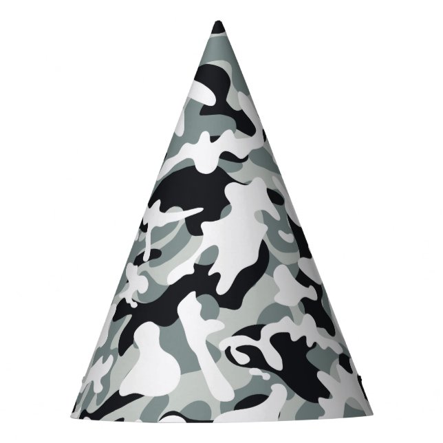 Snow Dust Camouflage Party Hat (Front)