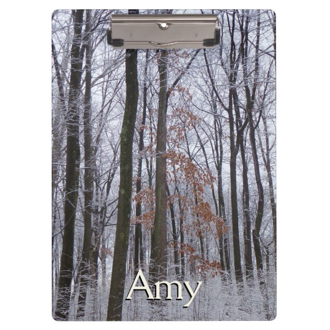 Snow Dusted Forest Winter Landscape Photography Clipboard (Front)