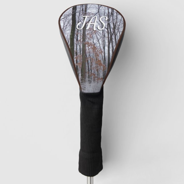 Snow Dusted Forest Winter Landscape Photography Golf Head Cover (Front)