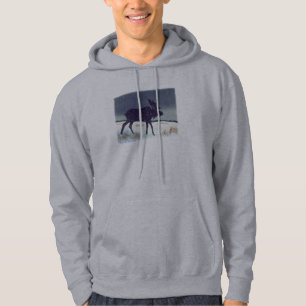 Snow Dusted Moose Painting Hoodie