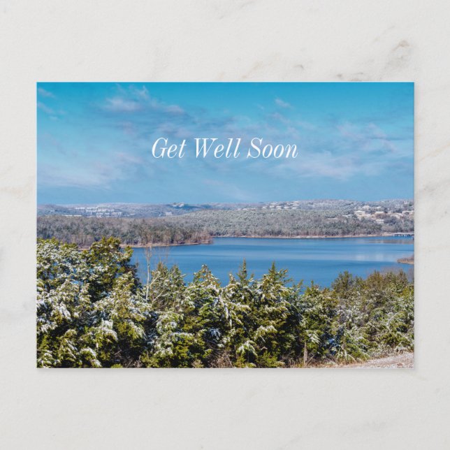 Snow Dusting At Table Rock Lake Get Well Soon Postcard (Front)