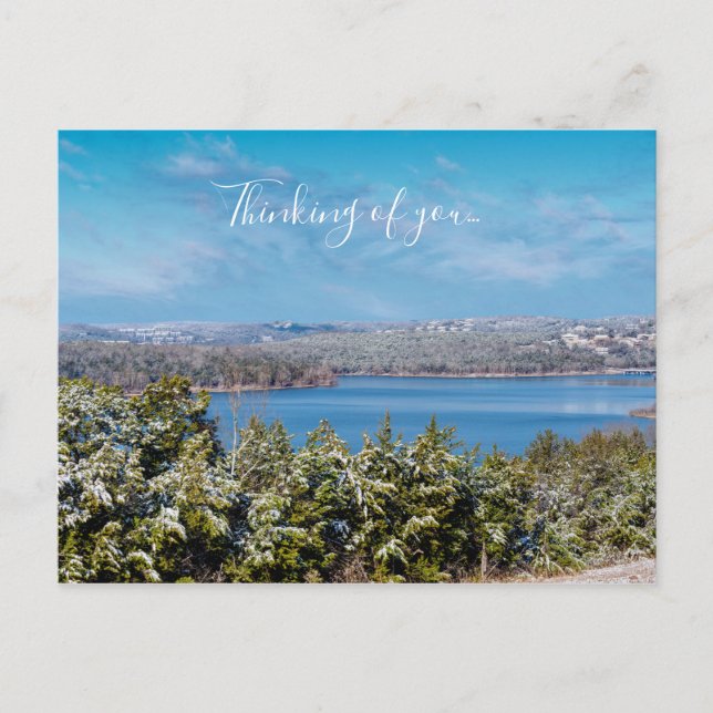 Snow Dusting At Table Rock Lake Thinking Of You Postcard (Front)