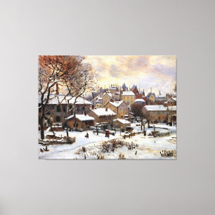 Snow Effect with Setting Sun Canvas Print