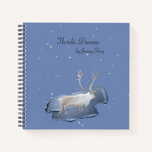 Snow Elk Dusty Blue Notebook