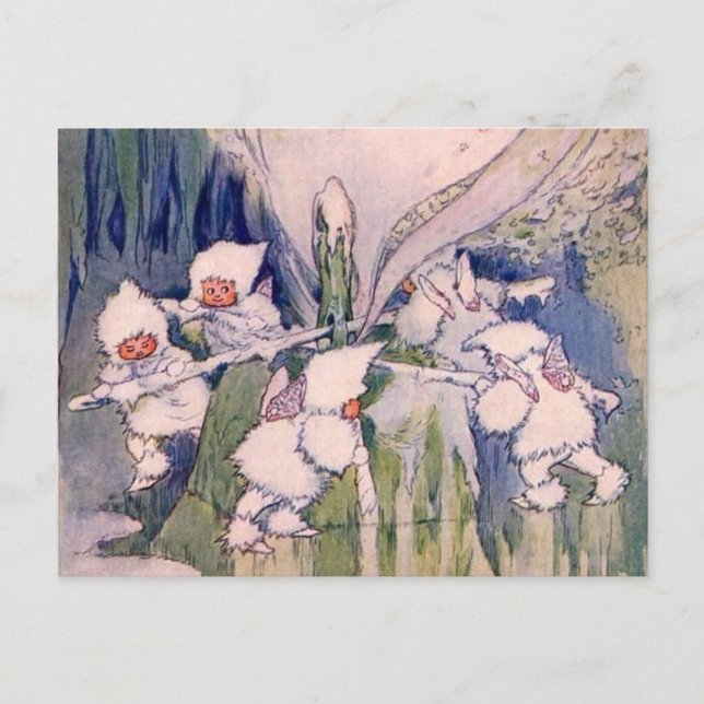 Snow Faeries Making Snow Postcard (Front)