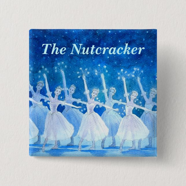 Snow Fairy Dance Square Can Badge 2 Inch Square Button (Front)